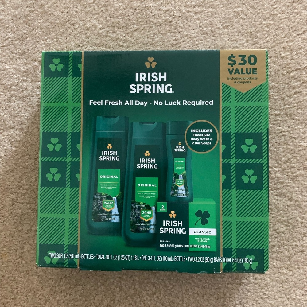 Irish Spring Fresh Scent Body Wash and Soap Set